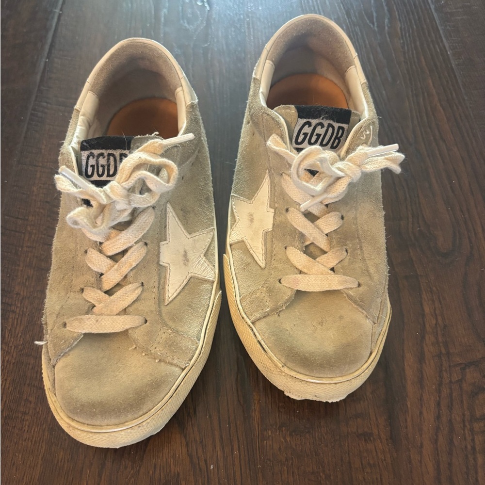 Golden Goose Beige Sneakers with Star Accent